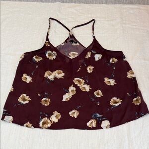 Kendall & Kylie V-Neck Burgundy Strappy Cami Top medium